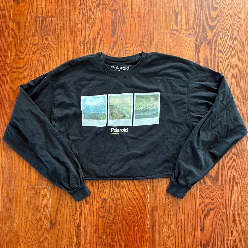 Polaroid cropped longsleeve shirt